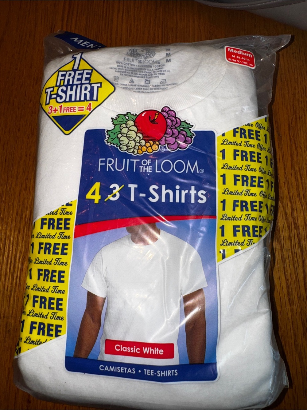 Fruit of the Loom Men’s White Short Sleeve Crew T-Shirt - Classic White